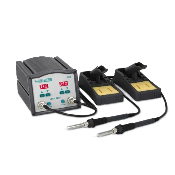 Станция паяльная двухканальная Quick-203D ESD